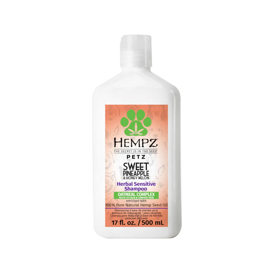Hempz Petz Dog Shampoo Sweet Pineapple & Honey Melon Herbal Sensitive Shampoo Soothing Oatmeal Complex17 oz.