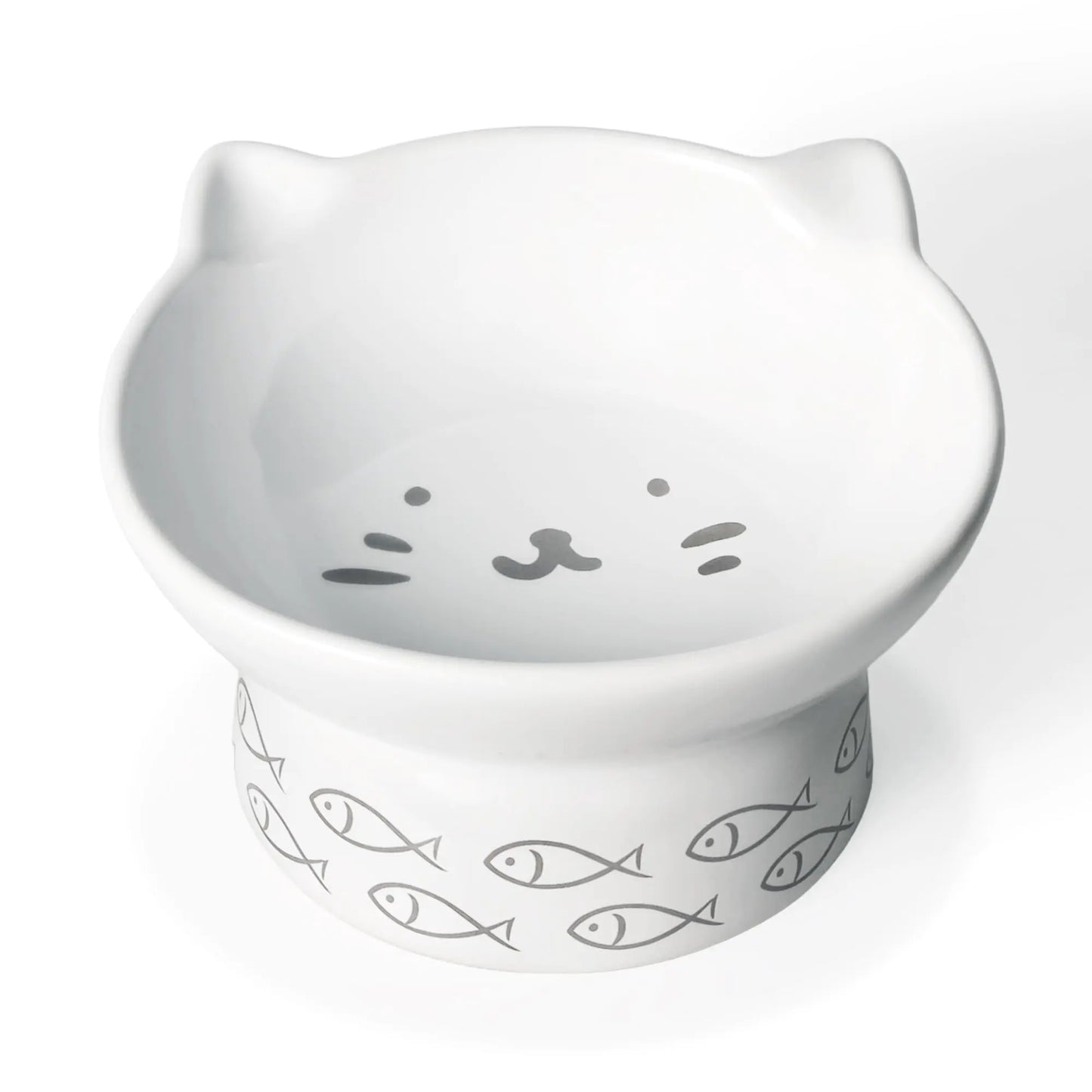 Kaiikai’s Elevated Cat Bowls and Dog Food Bowls 15 oz Ceramic Water Dog Bowls Medium and Small Sized Dog 6 Inch Tilted Cat Water Bowl Raised Cat Food Bowls Dog and Cat Supplies Small Cat Face Bowl