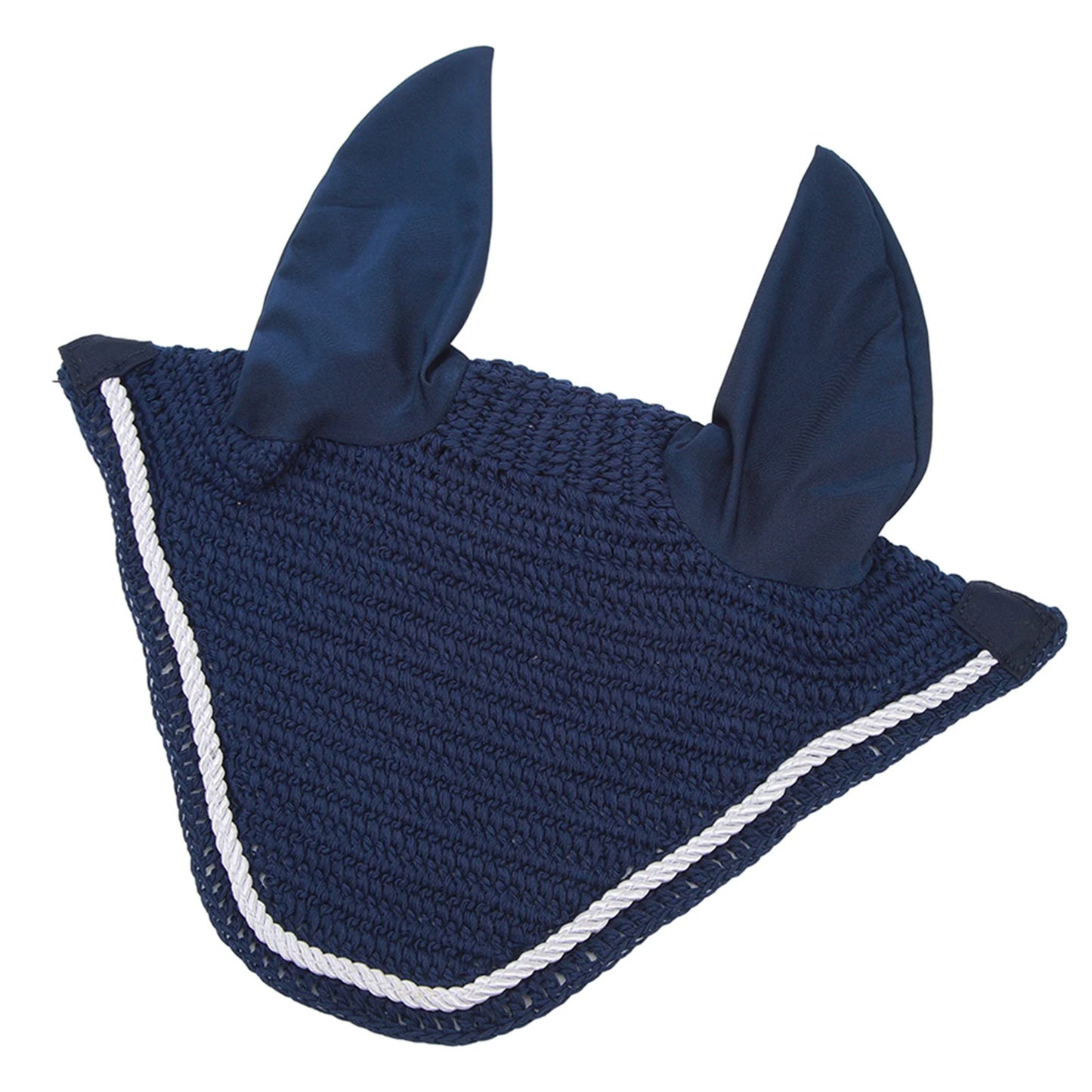 Horse Ear Bonnet Elastic Horse Ear Net Hand Crochet Horse Ear Muffs For Protect Ears Navy Blue