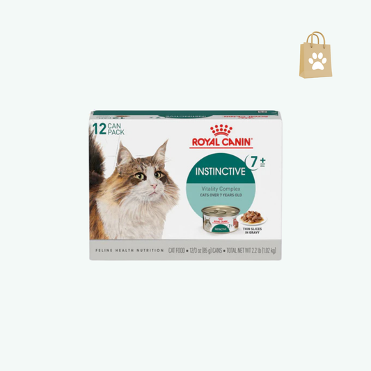 Royal Canin Instinctive 7+ Years Thin Slices in Gravy Wet Cat Food 3 oz can (12-Count)