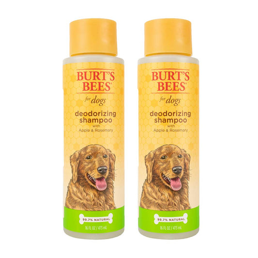 Burts Bees for Pets Deodorizing Dog Shampoo with Apple & Rosemary |Dog Shampoo Combats Odors | Cruelty Free Sulfate & Paraben Free pH Balanced for Dogs - Made in USA 16 oz - 2 Pack