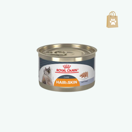 Royal Canin Feline Care Nutrition Hair & Skin Care Loaf in Sauce Canned Cat Food 3 oz can (24-count)