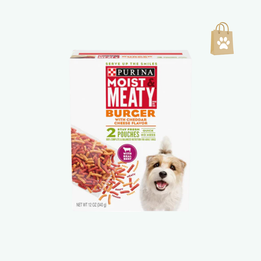 Purina Moist & Meaty Dry Dog Food Burger with Cheddar Cheese Flavor - 2 ct. Pouch