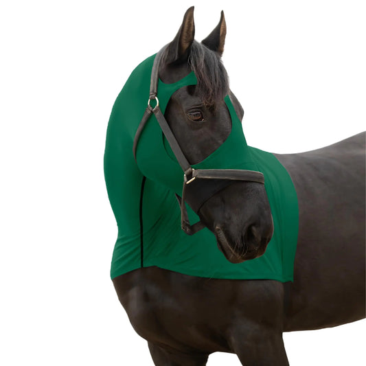 RESISTANCE Premium Horse Hood Full Zipper with Face & Forelock Saver - Horse Sleazy Slickers and Horse Care Sheet