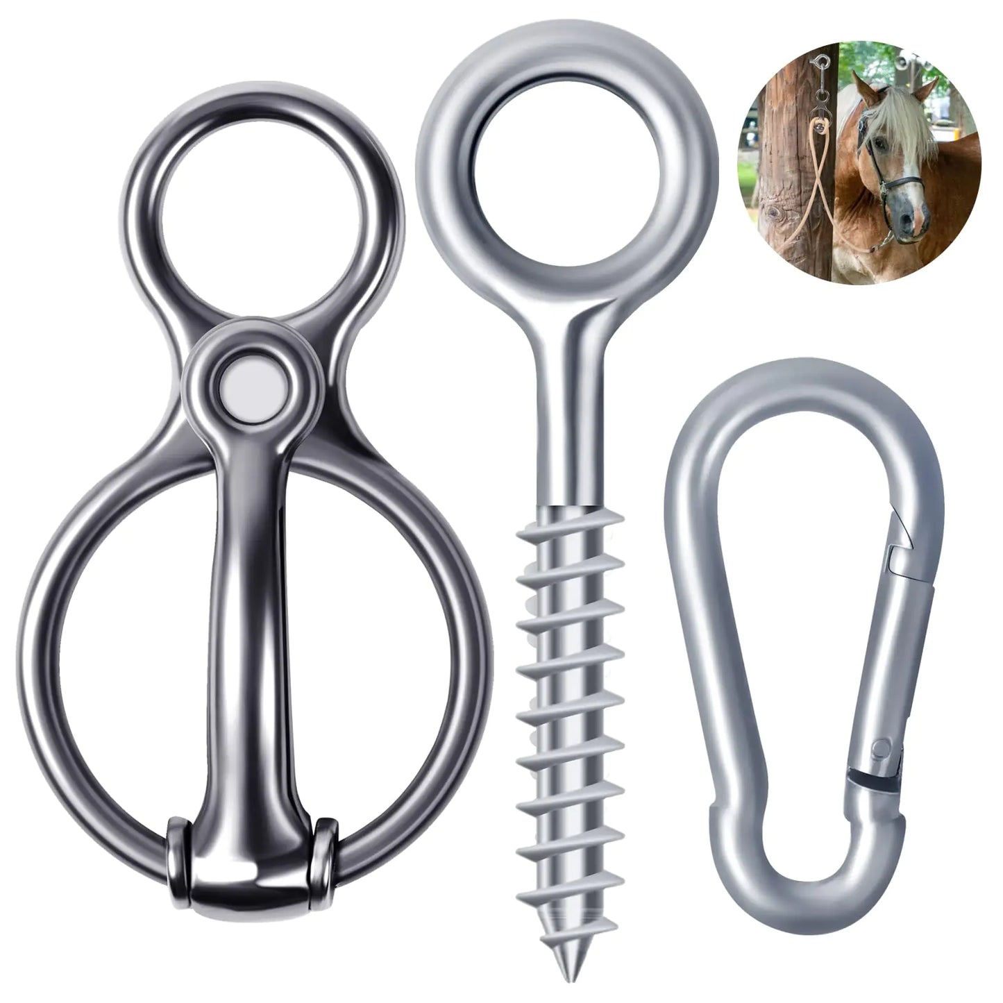 Blocker tie Ring for HorsesHorse tack and Supplies Horse AccessoriesHorse tie Ring Prevents Horses from Pulling Back Sturdy Stainless Steel