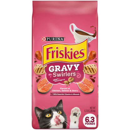 Purina Friskies Dry Cat Food Gravy Swirlers - 6.3 lb. Bag