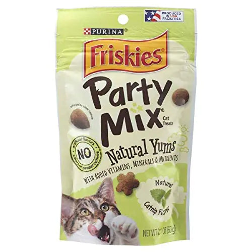 Purina Friskies Party Mix Cat Treats (Natural YUMS Catnip 2.1 Ounce (Pack of 6))