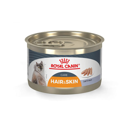 Royal Canin Feline Care Nutrition Hair & Skin Care Loaf in Sauce Canned Cat Food 5.1 oz can (24-count)