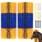 RUSIW Livestock Scratch Brush 2 PCS Yellow Oblong Nylon for Cow Horse Goat Cattle Pig Sheep Relieves Itching Provides Massage Removes Dirt Suitable for Most Livestock